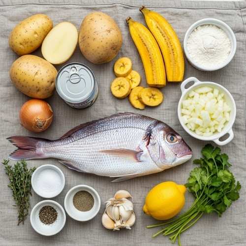 Belizean fish soup ingredients
