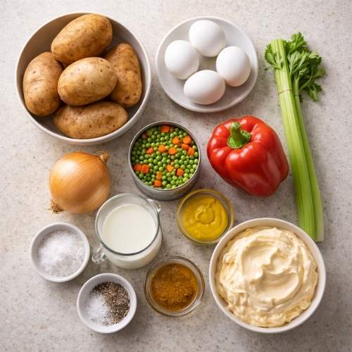 Belizean potato salad ingredients