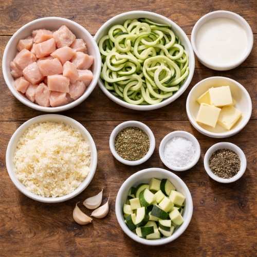 chicken alfredo stuffed zucchini recipe