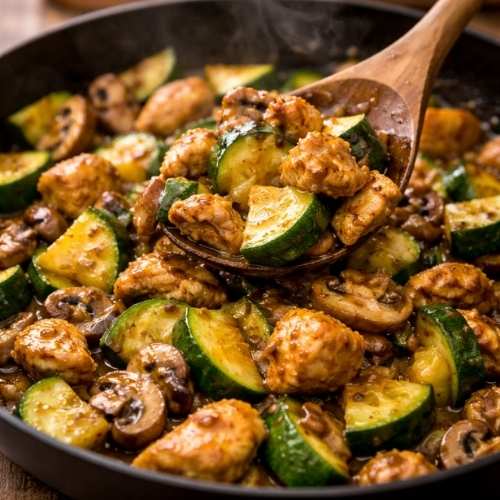 chicken thigh zucchini mushroom recipe