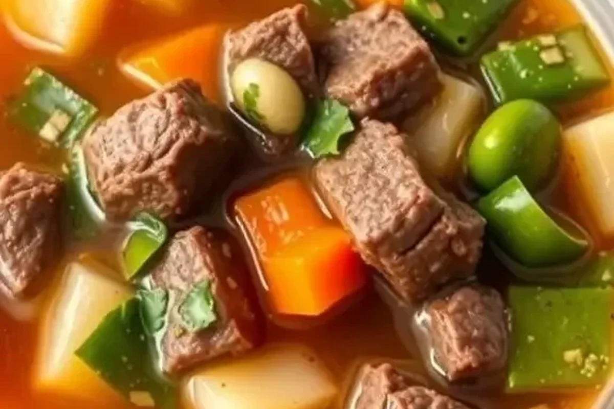 Carnivore Soup Recipe | Easy Bone Broth & Beef Soup 2026 Guide 2 A hearty bowl of beef oxtail carnivore soup with marrow bones in a rustic kitchen setting.