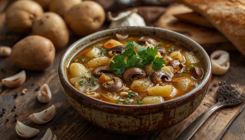 Onions Mushrooms Potato Bison Soup – A Hearty Homemade Soup Packed with Rustic Flavor 1 onions mushrooms potato bison soup