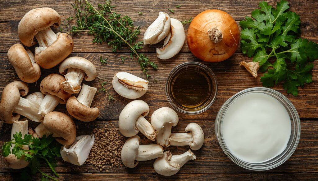 Low Sodium Mushroom Soup Creamy Homemade Comfort Food Without the Extra Salt 1 lucid origin Fresh cremini mushrooms white button mushrooms garlic cloves yellow onion fresh 0