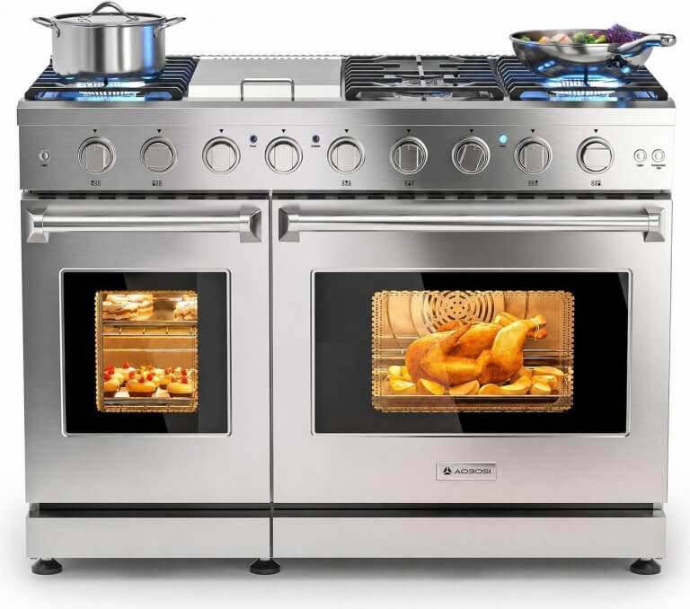 double oven gas stove