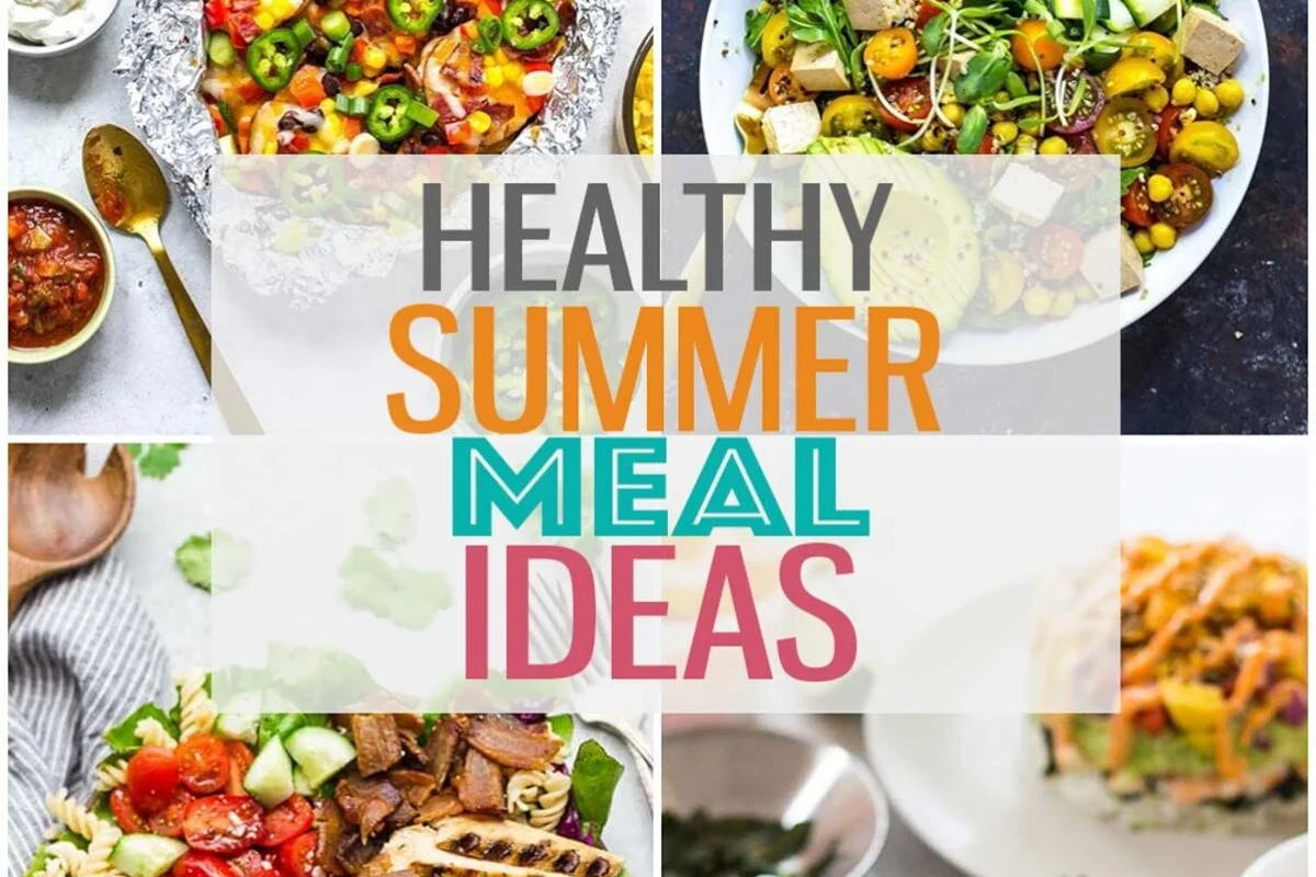 Belizean-style healthy summer meal ideas with fish tacos, slaw, rice bowls, and fresh produce