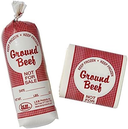 LEM 1 lb Ground Beef Poly Bags, 25 Count for Storage and Portioning