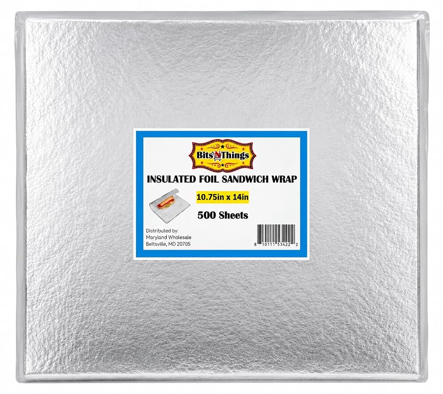 5 Best Sub Sandwich Catering Ideas for Automotive Buyers Guide 5 Bits N Things Insulated Foil Sandwich Wrap Sheets, 10.75 x 14 Inch, 500 Count Bulk Pack