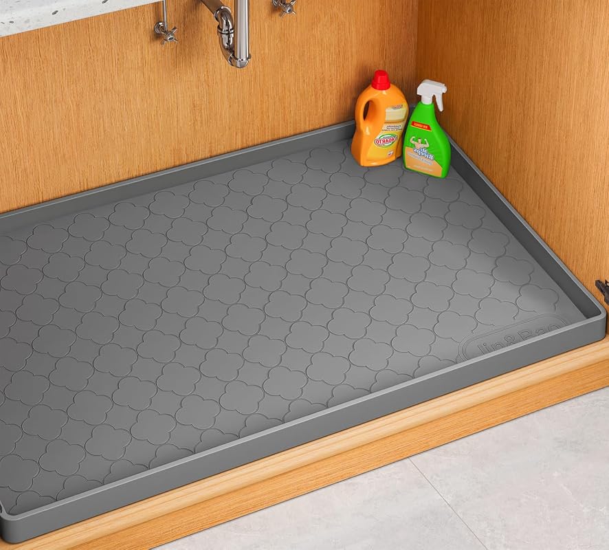 Jin&Bao Waterproof Silicone Under Sink Mat, 34 x 22 Cabinet Liner