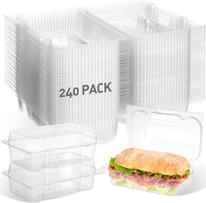 5 Best Sub Sandwich Catering Ideas for Automotive Buyers Guide 2 Clear Hinged Food Containers, 240 Pack, 7.2×4.9×2.6 Inch Disposable Plastic Clamshells