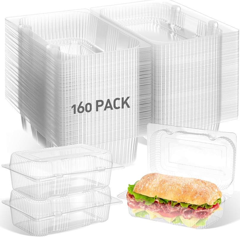 5 Best Sub Sandwich Catering Ideas for Automotive Buyers Guide 4 Clear Hinged Food Containers, 160 Pack, 7.2×4.9×2.6 Inch Disposable Plastic Clamshells
