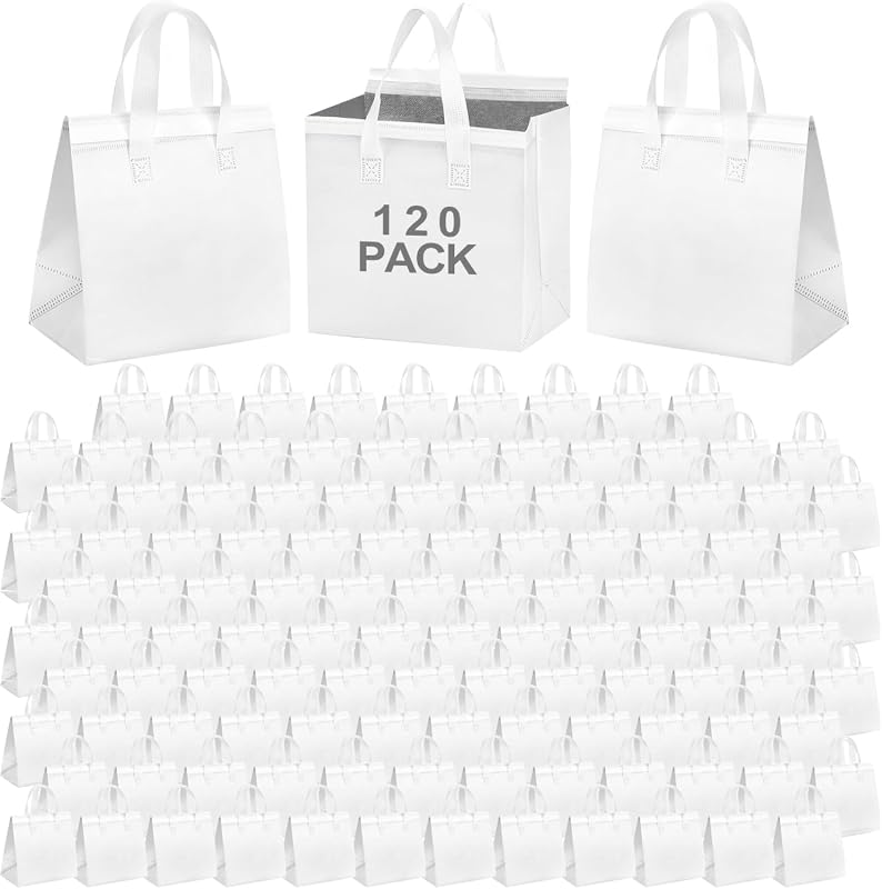 SAMORADREA 120-Piece Insulated Takeout Bags for Hot or Cold Food Catering