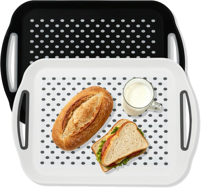 2-Pack Non-Slip Lap Trays with Handles for Couch Dining and Daily Use